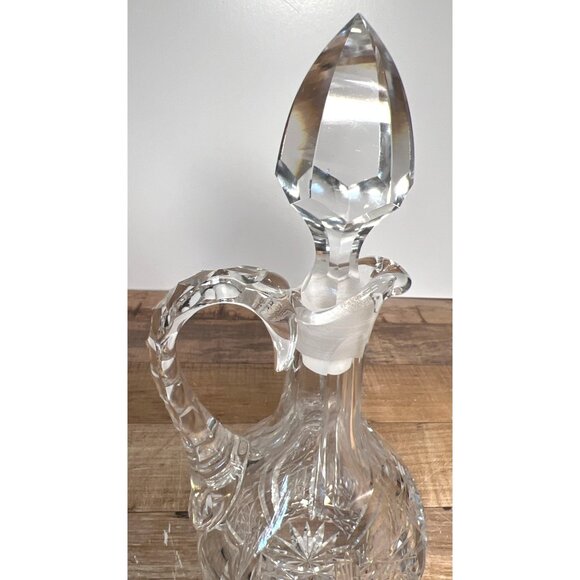 RARE Vintage American Brilliant Cut Glass Cruet Decanter With Stopper Beautiful - Picture 3 of 9
